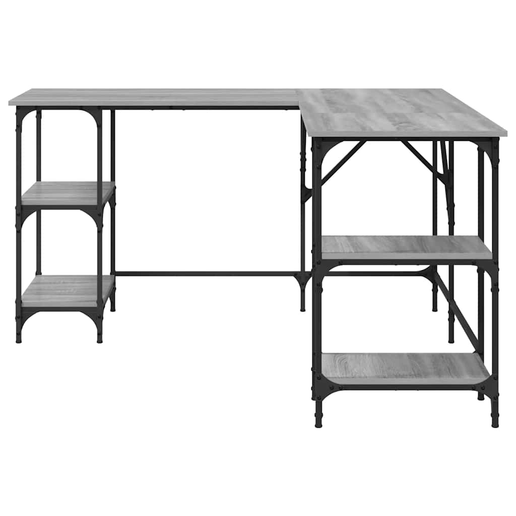 Desk Grey Sonoma 139x139x75 cm Engineered Wood